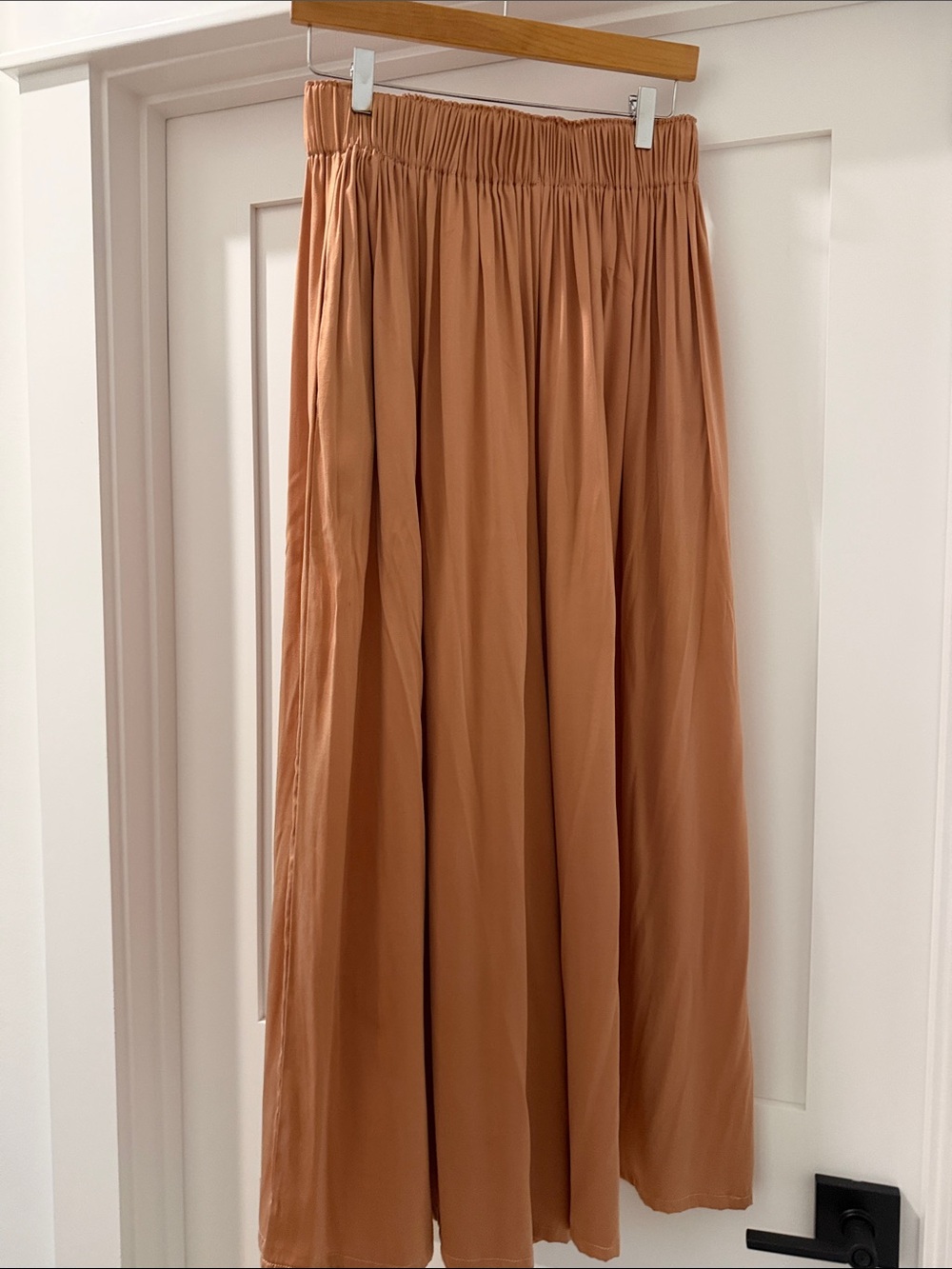 Miranda Bennett peach silk palazzo pant